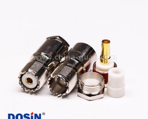 同軸電纜UHF接頭母頭螺母鎖緊直式UHF-SL16-KF9