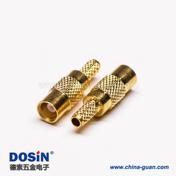 5-4 MCX接口公頭直式同軸連接器壓接式接線