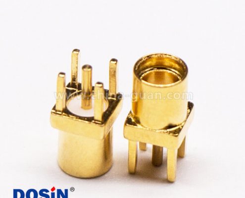 MMCX接口直式母頭鍍金穿孔接PCB板