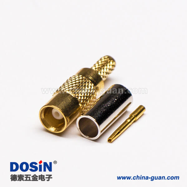 5 MCX接口公頭直式同軸連接器壓接式接線