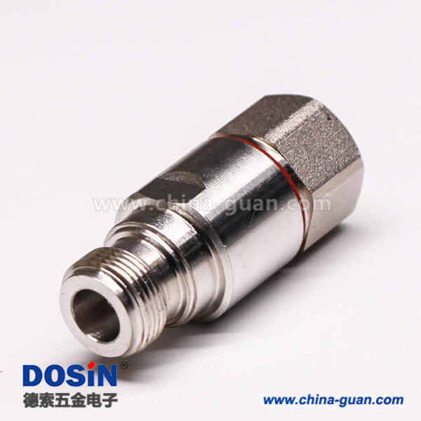 N型連接器防水直式母頭螺母鎖緊接線