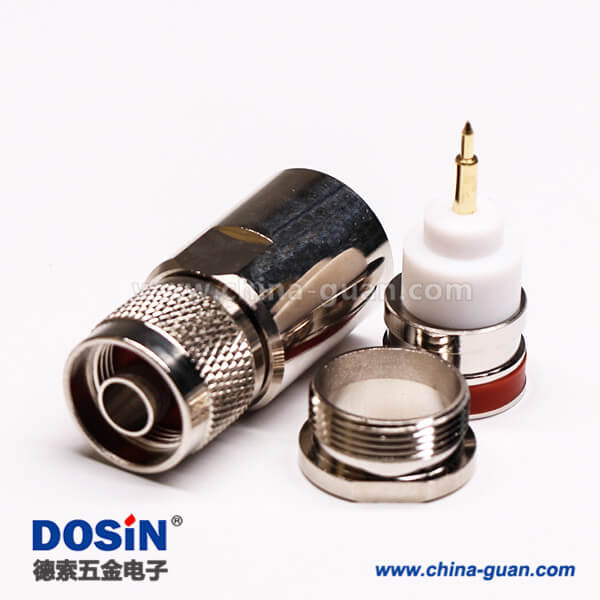 51-2 N同軸連接器公頭直式螺母鎖緊接線