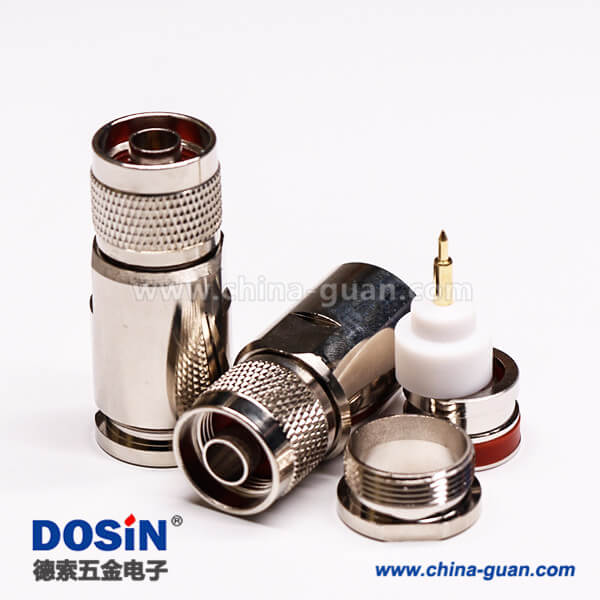 51-3 N同軸連接器公頭直式螺母鎖緊接線