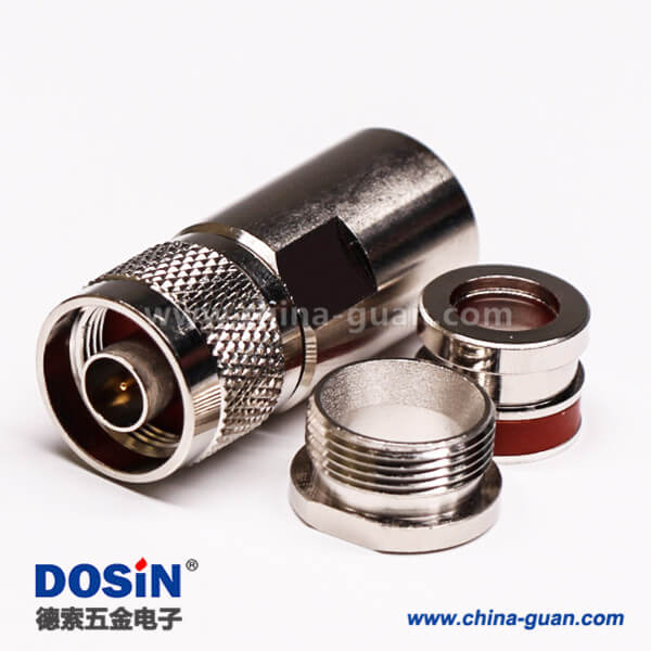 53-2 優(yōu)質(zhì)射頻同軸連接器N型直式公頭螺母鎖緊