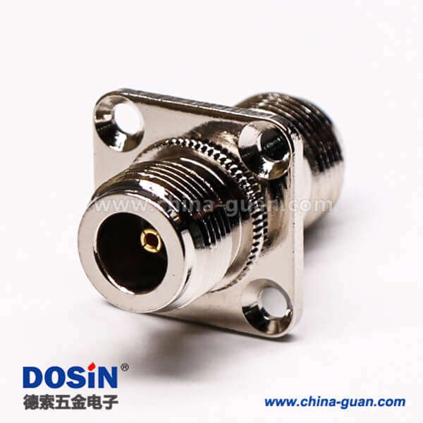 55 N頭法蘭式連接器直式母頭轉(zhuǎn)接頭四孔法蘭