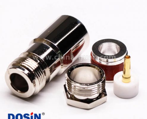 專業(yè)射頻同軸連接器N型直式母頭母針螺母鎖緊