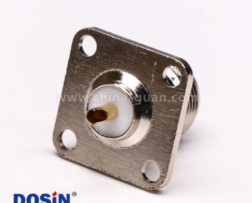 帶法蘭連接器母端N頭直式四孔法蘭焊接式