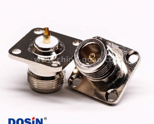 帶法蘭連接器母端N頭直式四孔法蘭焊接式