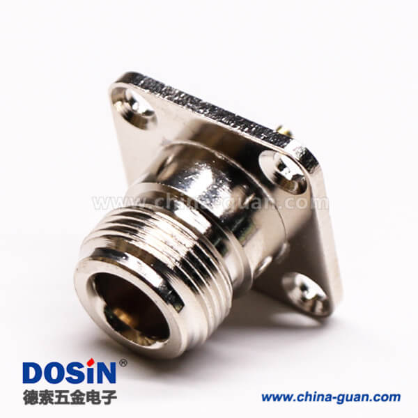 帶法蘭連接器母端N頭直式四孔法蘭焊接式