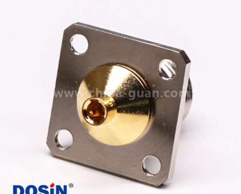 59-1 N型連接器焊接接同軸線纜直式母頭四孔法蘭
