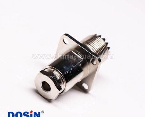 uhf同軸連接器母頭直式UHF-SL16-J-4螺母鎖緊帶法蘭接線