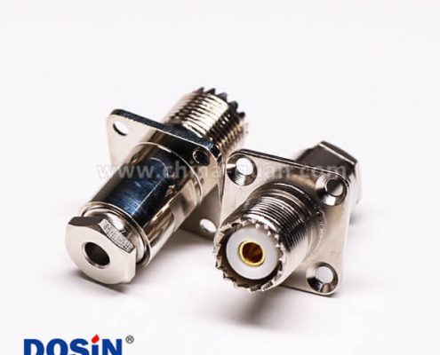 uhf同軸連接器母頭直式UHF-SL16-J-4螺母鎖緊帶法蘭接線