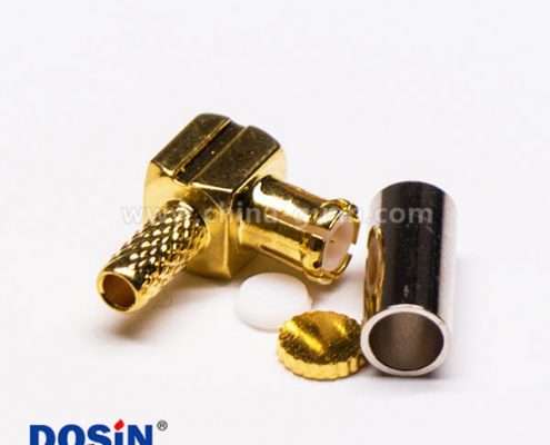 MCX彎形插頭公頭射頻連接器壓接式接線(xiàn)