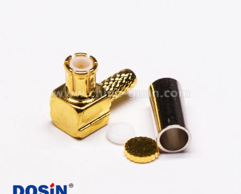 MCX彎形插頭公頭射頻連接器壓接式接線(xiàn)