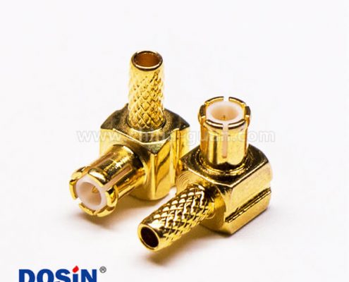 MCX彎形插頭公頭射頻連接器壓接式接線(xiàn)