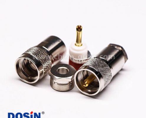 uhf公頭連接器同軸接線纜直式金針UHF-50KY