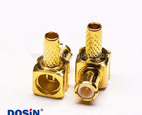 MCX彎形插頭公頭射頻連接器壓接式接線(xiàn)