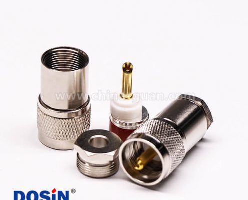 uhf公頭連接器同軸接線纜直式金針UHF-50KY