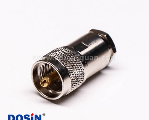 uhf公頭連接器同軸接線纜直式金針UHF-50KY