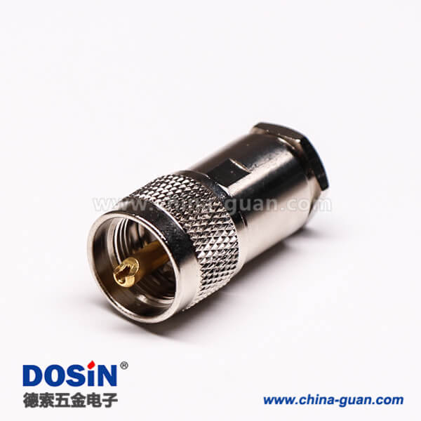 uhf公頭連接器同軸接線纜直式金針UHF-50KY