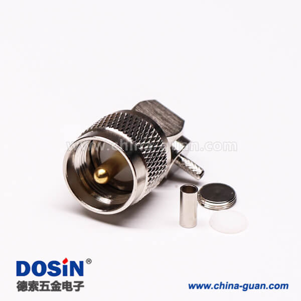 uhf公頭彎式金針UHF-C-JW3壓接同軸線纜