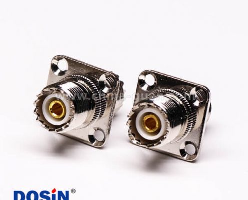 uhf 射頻接頭法蘭安裝穿墻直式接線(xiàn)母頭UHF-UF1F-KKF