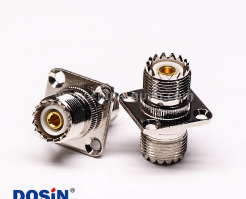 uhf 射頻接頭法蘭安裝穿墻直式接線(xiàn)母頭UHF-UF1F-KKF