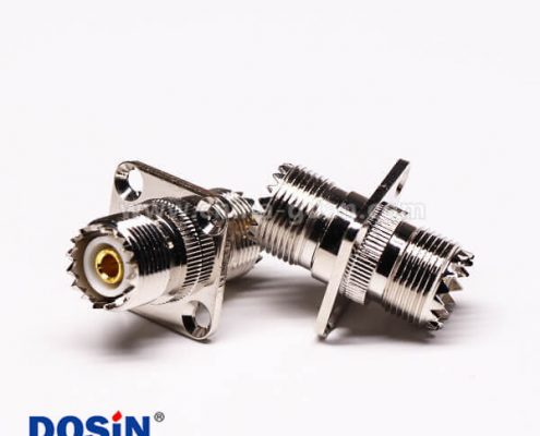 uhf 射頻接頭法蘭安裝穿墻直式接線(xiàn)母頭UHF-UF1F-KKF