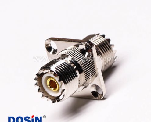 uhf 射頻接頭法蘭安裝穿墻直式接線(xiàn)母頭UHF-UF1F-KKF