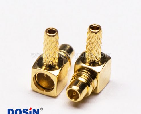 MMCX彎公頭鍍金壓接式射頻同軸線纜