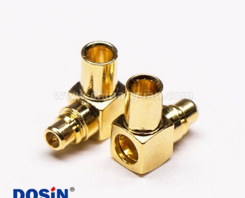 MMCX90度公座彎式接同軸線鍍金壓接式