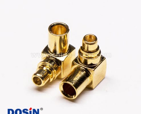 MMCX90度公座彎式接同軸線鍍金壓接式