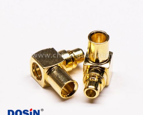 MMCX90度公座彎式接同軸線鍍金壓接式