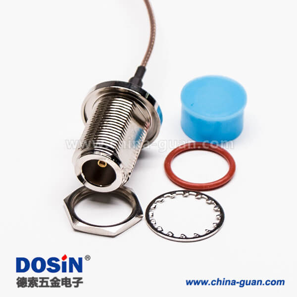 N射頻同軸線直式180度母頭穿墻式防水