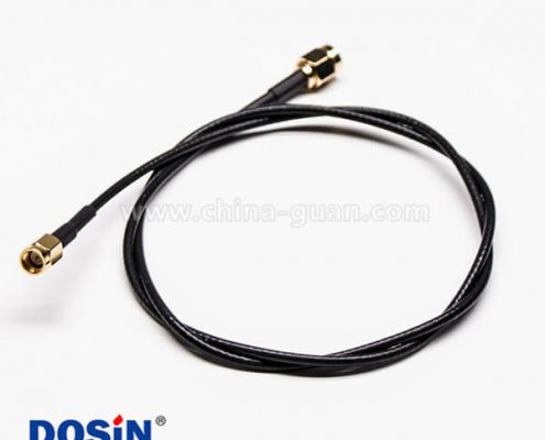 SMA射頻線180度公頭轉(zhuǎn)SMA公頭組裝線材黑色