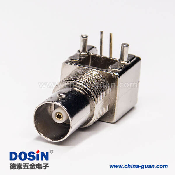 bnc穿墻座子彎式母頭連接器插板接PCB板