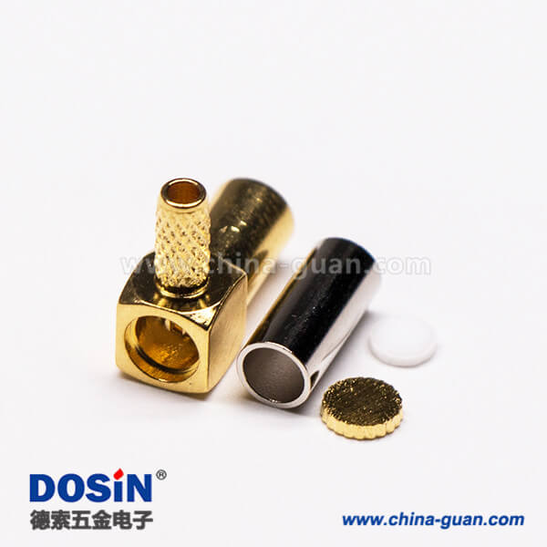 SSMB彎式連接器公頭RF射頻同軸壓接線纜