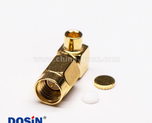 SSMA彎式插頭直角90度公頭接線焊接