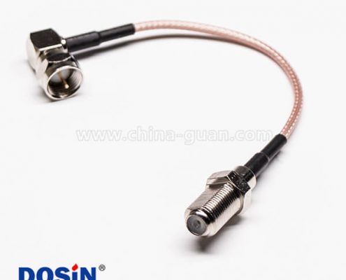 Type F同軸線90度直角公頭轉(zhuǎn)180度母頭接RG179線