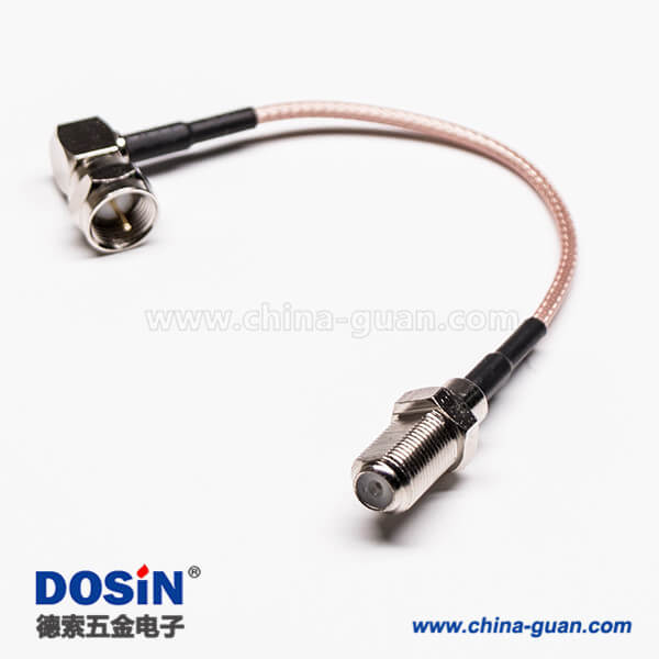 Type F同軸線90度直角公頭轉(zhuǎn)180度母頭接RG179線