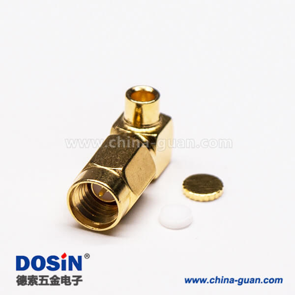 SSMA彎式插頭直角90度公頭接線焊接