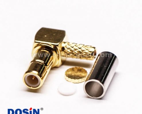 SMB母頭連接器彎式90度鍍金壓接式