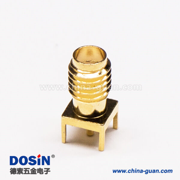 4-2 SSMA直頭插座母頭連接器螺紋連接插板接PCB板