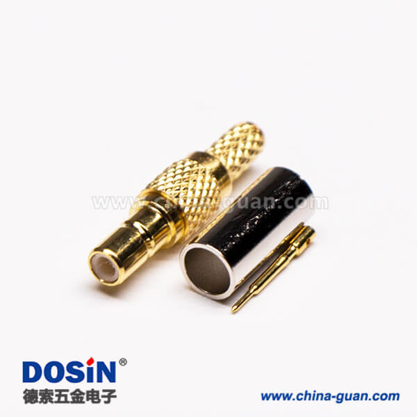 SSMB直頭連接器母頭RF同軸連接器壓接線纜