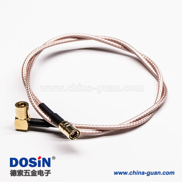 SMB射頻線SMB彎式90度公頭轉(zhuǎn)SMB直式公頭接RG179線