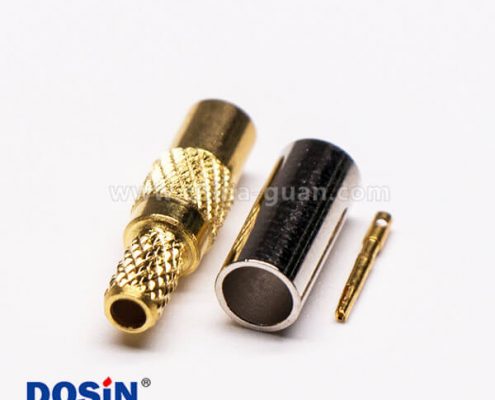 MMCX同軸連接器直式公頭壓接式接同軸線纜