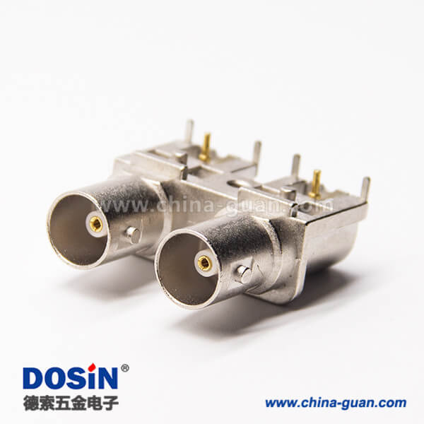 801-0293-1 雙BNC接頭彎式90度母座插板接PCB板