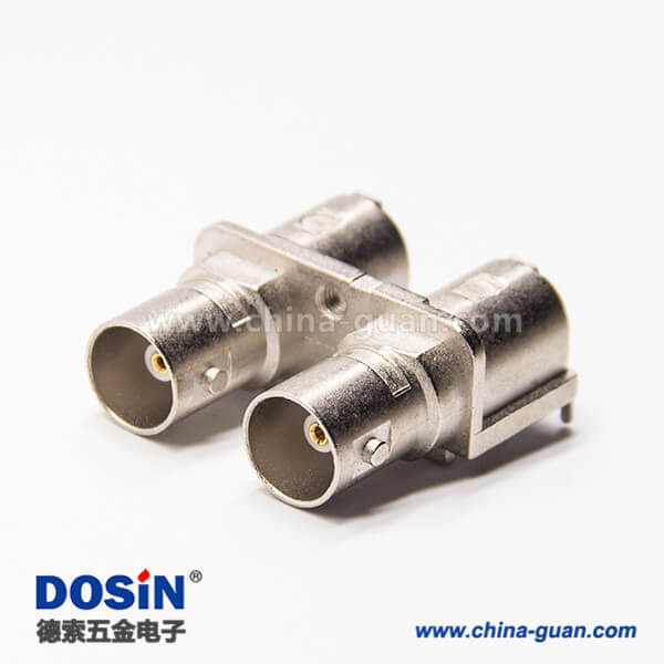 801-0293-3 雙BNC接頭彎式90度母座插板接PCB板