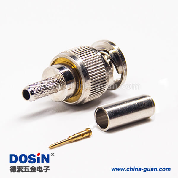DOSIN-801-0325-1 bnc接口公頭公針直式180度壓接式接同軸線纜