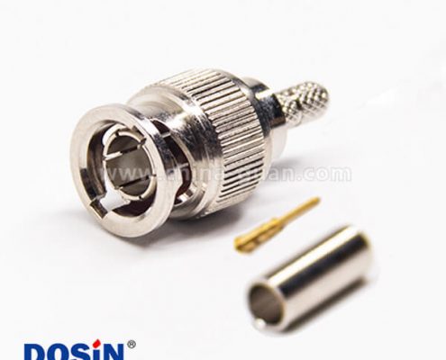 bnc接口公頭公針直式180度壓接式接同軸線纜